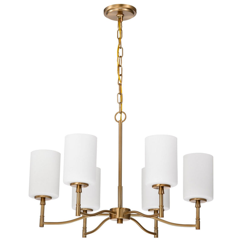 Liam 6-Light Chandelier in Burnished Brass