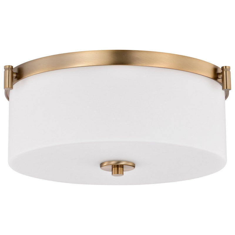 Liam 3-Light Flush Mount in Burnished Brass