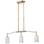 Liam 3-Light Linear Pendant in Burnished Brass