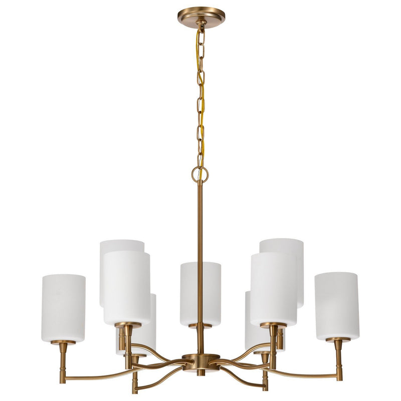 Liam 9-Light Chandelier in Burnished Brass