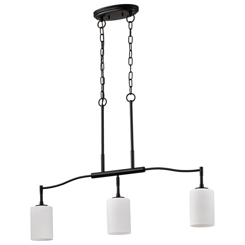 Liam 3-Light Linear Pendant in Matte Black