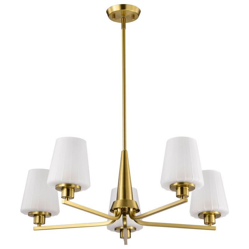 Lune 5-Light Chandelier in Vintage Brass