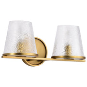 Valentine 2-Light Bath Vanity Light in Vintage Brass