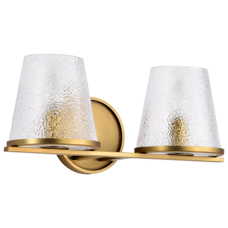 Valentine 2-Light Bath Vanity Light in Vintage Brass