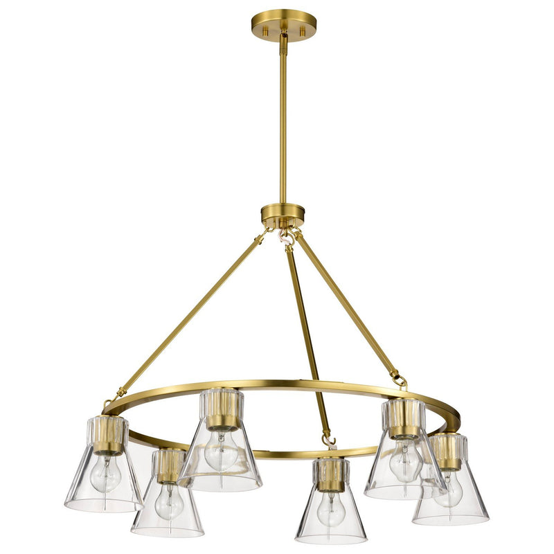 Gianna 6-Light Chandelier in Vintage Brass