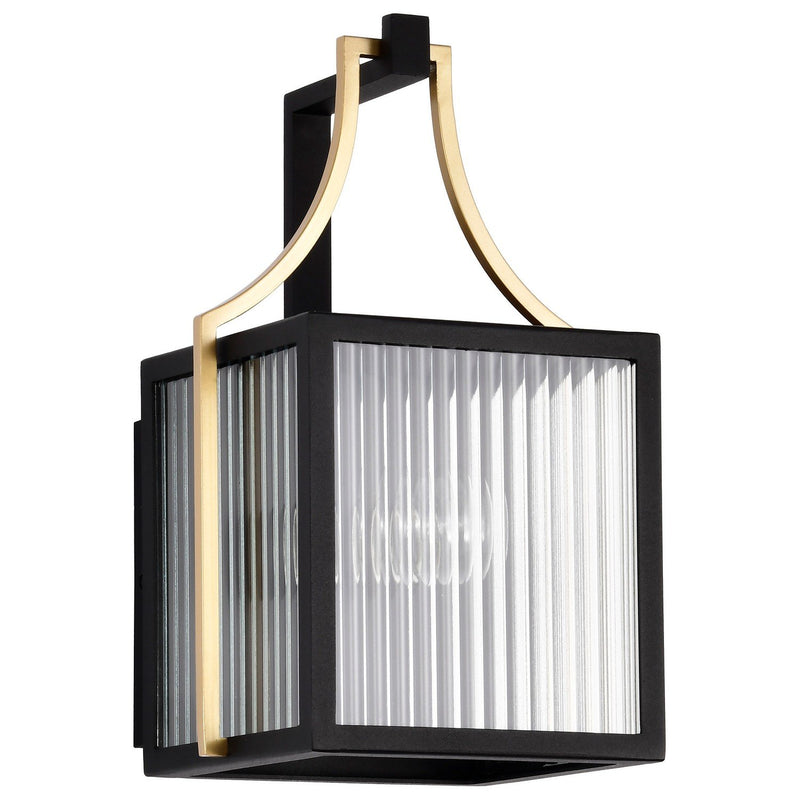 Holden Small Outdoor Wall Lantern in Black and Gold