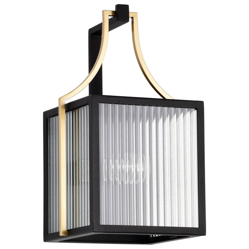 Holden Medium Outdoor Wall Lantern in Black and Gold