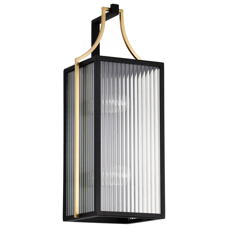 Holden 2-Light Outdoor Wall Lantern in Black and Gold