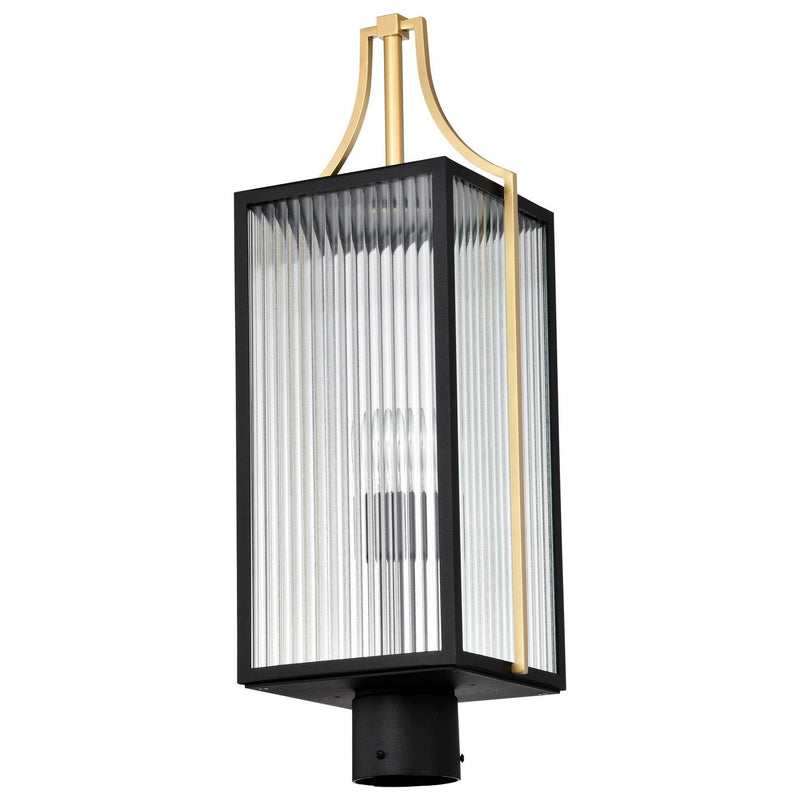 Holden Outdoor Post Light in Black and Gold