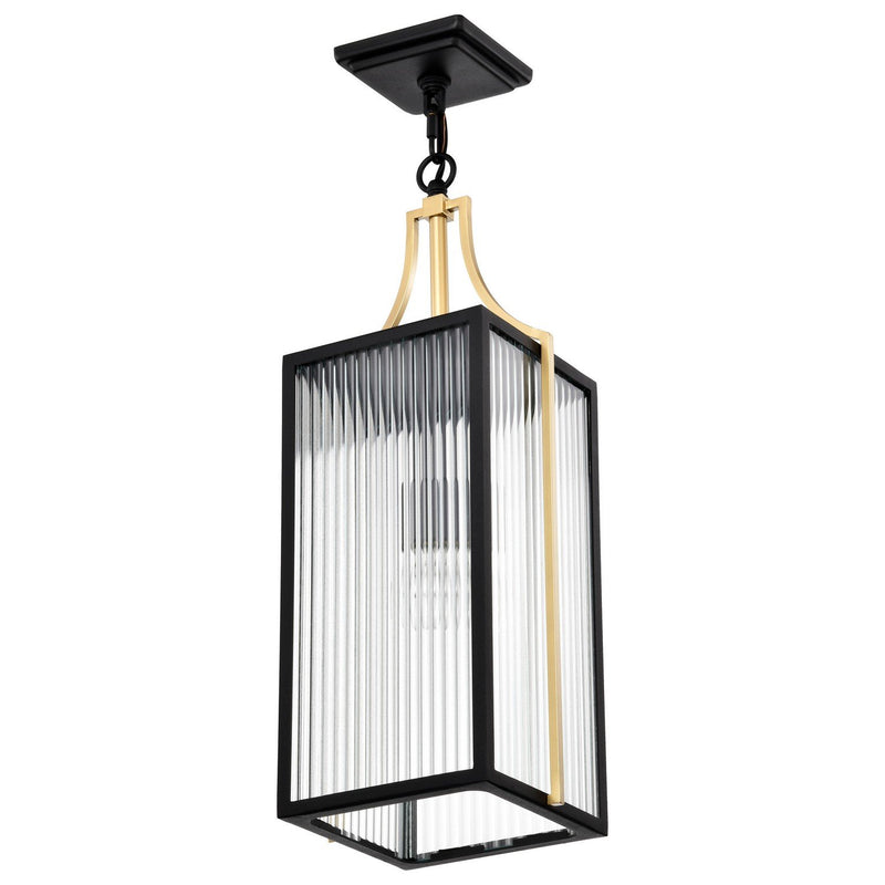 Holden Outdoor Lantern Pendant in Black and Gold