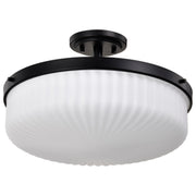 Solara 3-Light Semi-Flush Mount in Matte Black