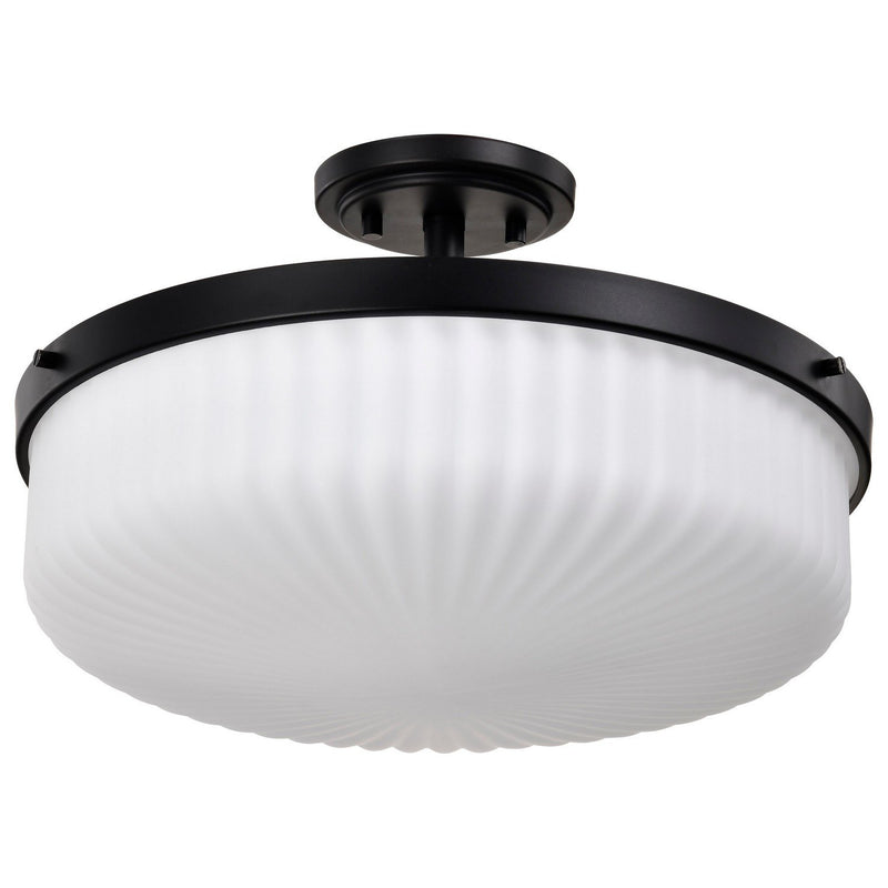 Solara 3-Light Semi-Flush Mount in Matte Black