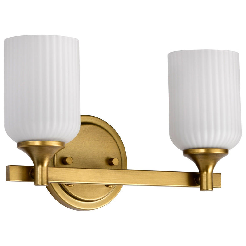Solara 2-Light Bath Vanity Light in Natural Brass