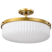 Solara 3-Light Semi-Flush Mount in Natural Brass
