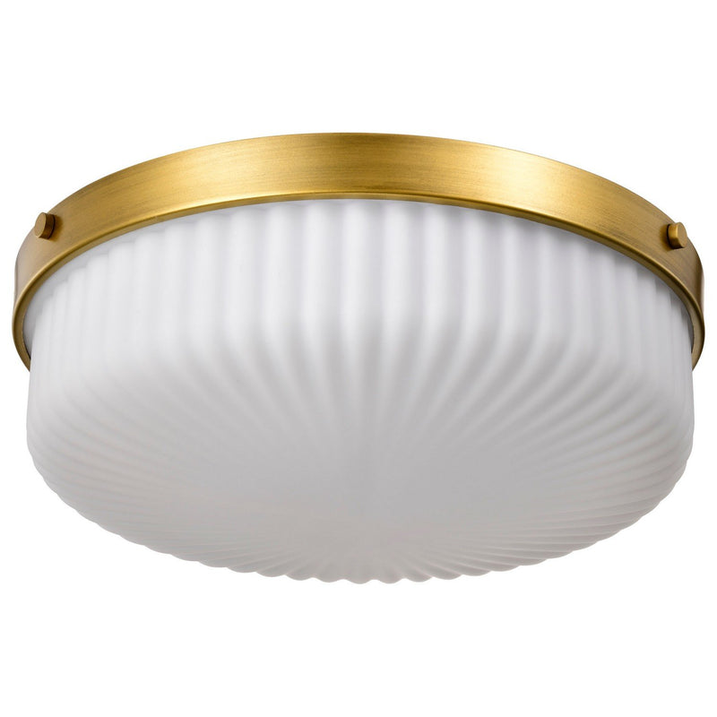 Solara 3-Light Flush Mount in Natural Brass