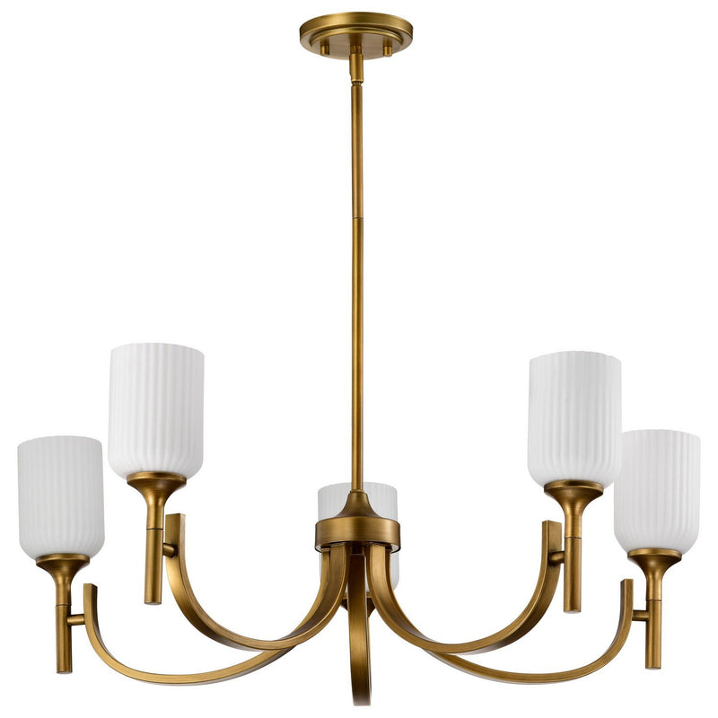 Solara 5-Light Chandelier in Natural Brass
