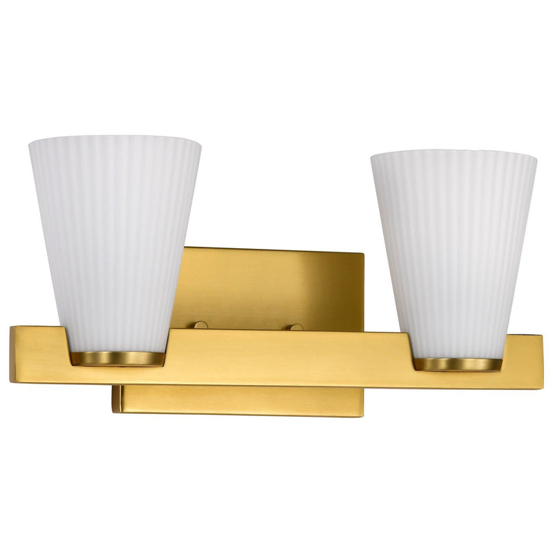 Royale 2-Light Bath Vanity Light in Burnished Brass