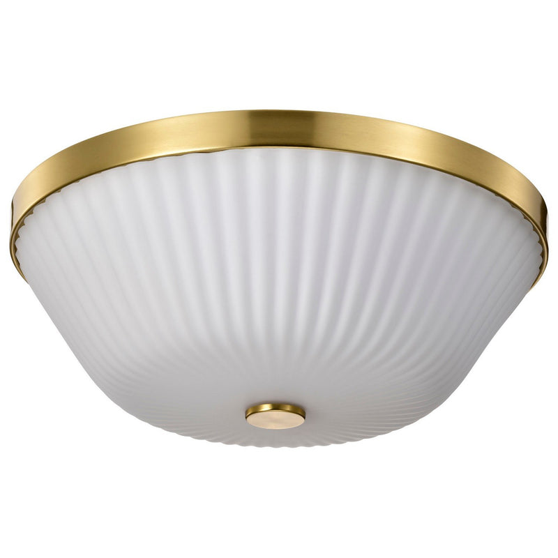 Royale 3-Light Flush Mount in Burnished Brass