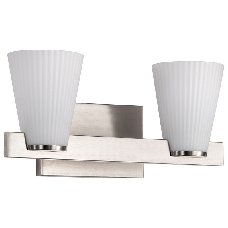 Royale 2-Light Bath Vanity Light in Brushed Nickel