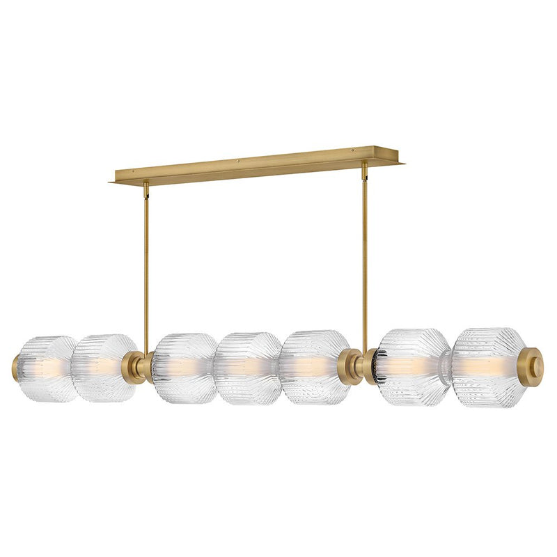 Reign Large Linear Pendant in Lacquered Brass