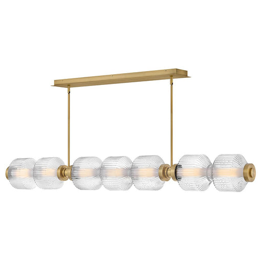 Reign Large Linear Pendant in Lacquered Brass