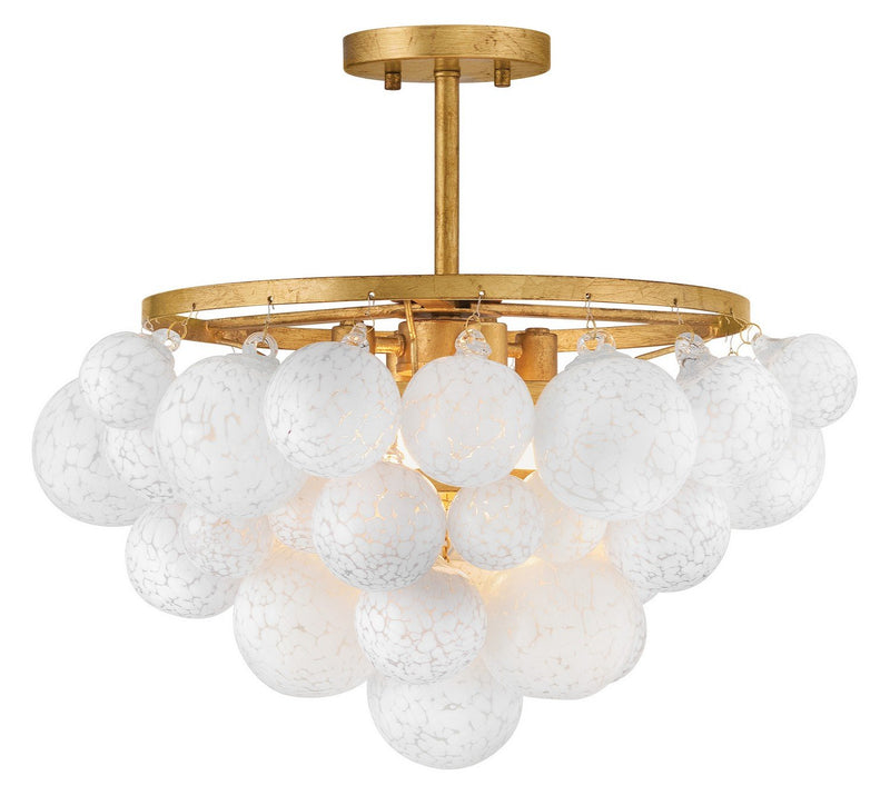 Marabel 4-Light Semi-Flush Mount in Distressed Brass