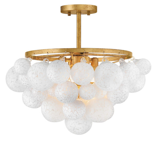 Marabel 4-Light Semi-Flush Mount in Distressed Brass
