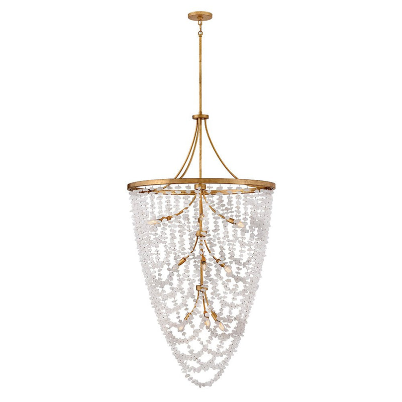 Myra 12-Light Tiered Pendant in Distressed Brass