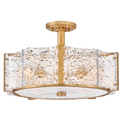 Florian 5-Light Semi-Flush Mount in Distressed Brass