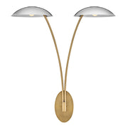 Glenn 2-Light Plug-In Wall Sconce in Heritage Brass