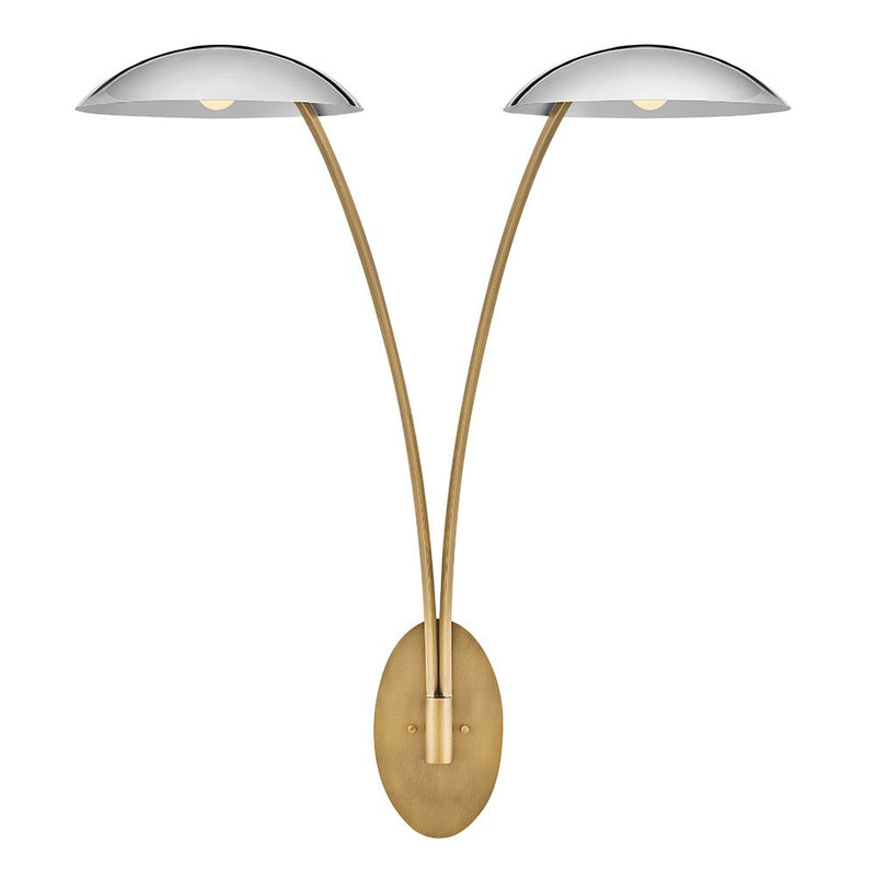 Glenn 2-Light Plug-In Wall Sconce in Heritage Brass