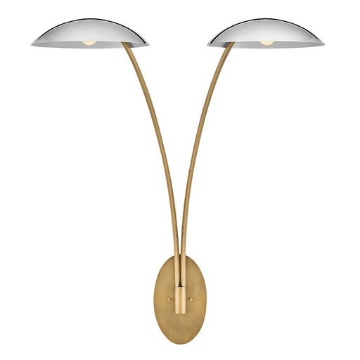 Glenn 2-Light Plug-In Wall Sconce in Heritage Brass
