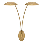 Glenn 2-Light Plug-In Wall Sconce in Heritage Brass