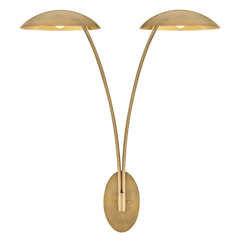 Glenn 2-Light Plug-In Wall Sconce in Heritage Brass