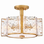 Florian 4-Light Semi-Flush Mount in Distressed Brass