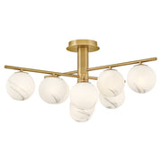 Selene 9-Light Semi-Flush Mount in Lacquered Brass