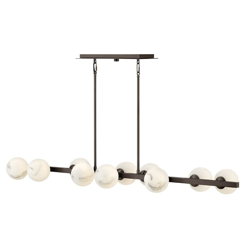 Selene 10-Light Linear Chandelier in Black Oxide