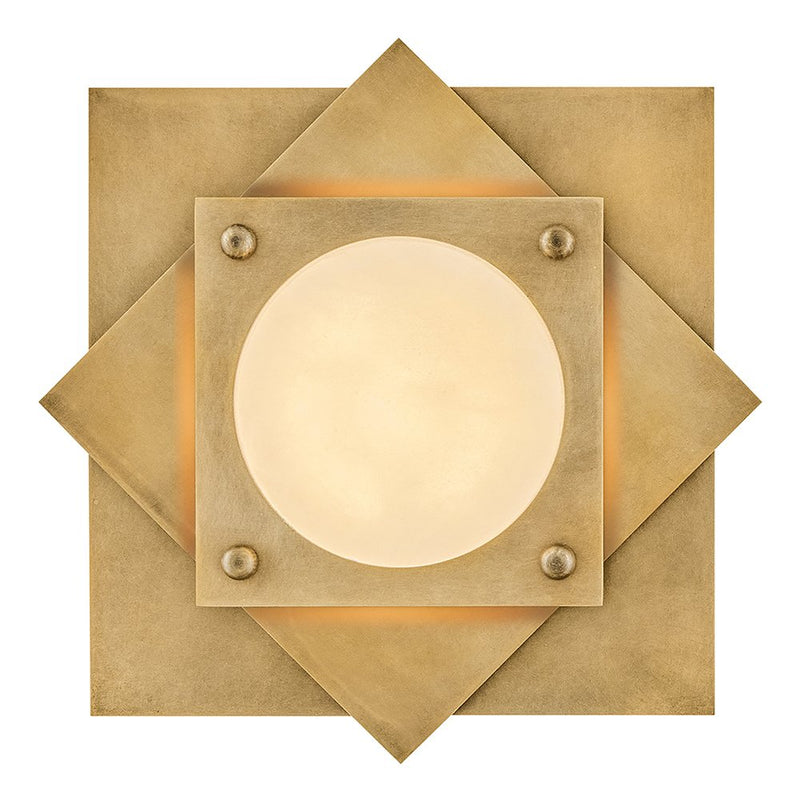 Claude 15.5" Alabaster LED Wall / Ceiling Light in Heritage Brass