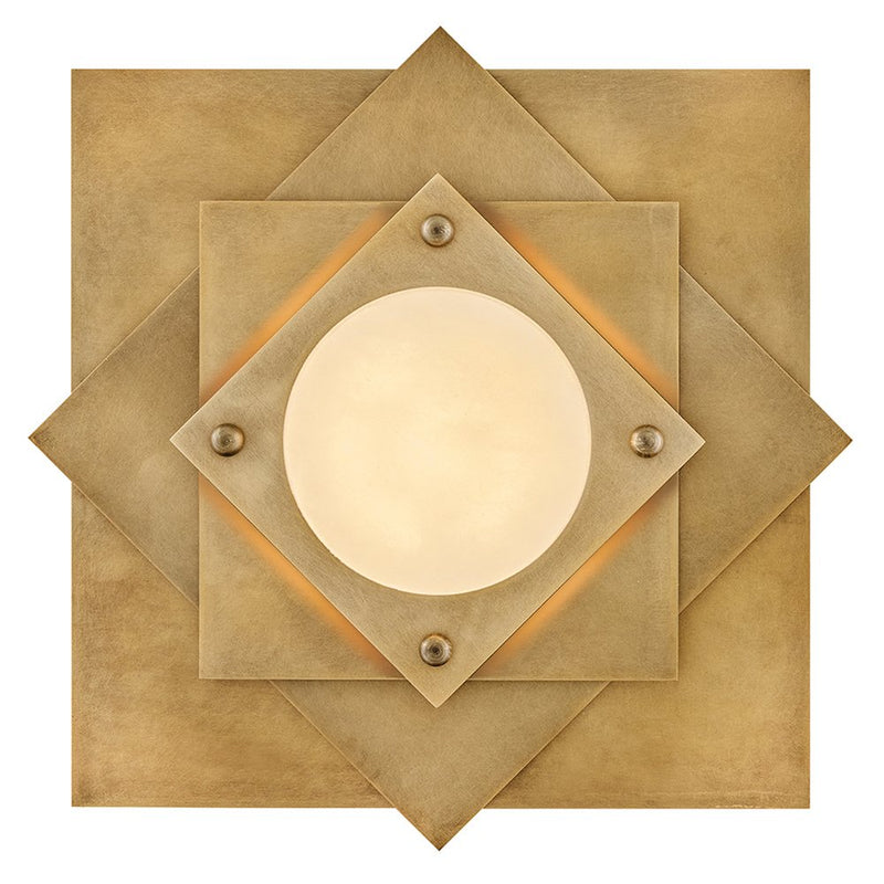 Claude 16" Alabaster LED Wall / Ceiling Light in Heritage Brass