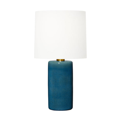 Shanghai Large Table Lamp in Deep Ocean Crackle