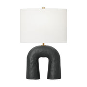 Aura Small Table Lamp in Rough Black Ceramic