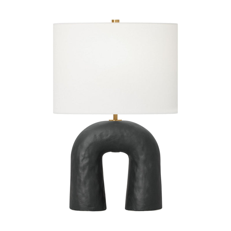 Aura Small Table Lamp in Rough Black Ceramic