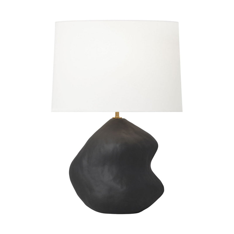 Broxton Medium Table Lamp in Rough Black Ceramic
