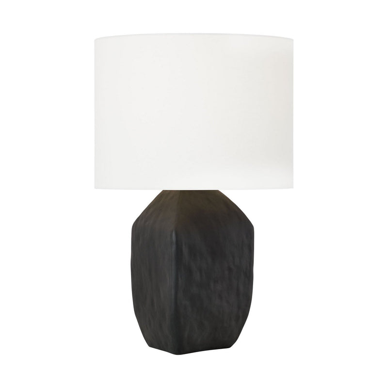 Sybert Medium Table Lamp in Rough Black Ceramic