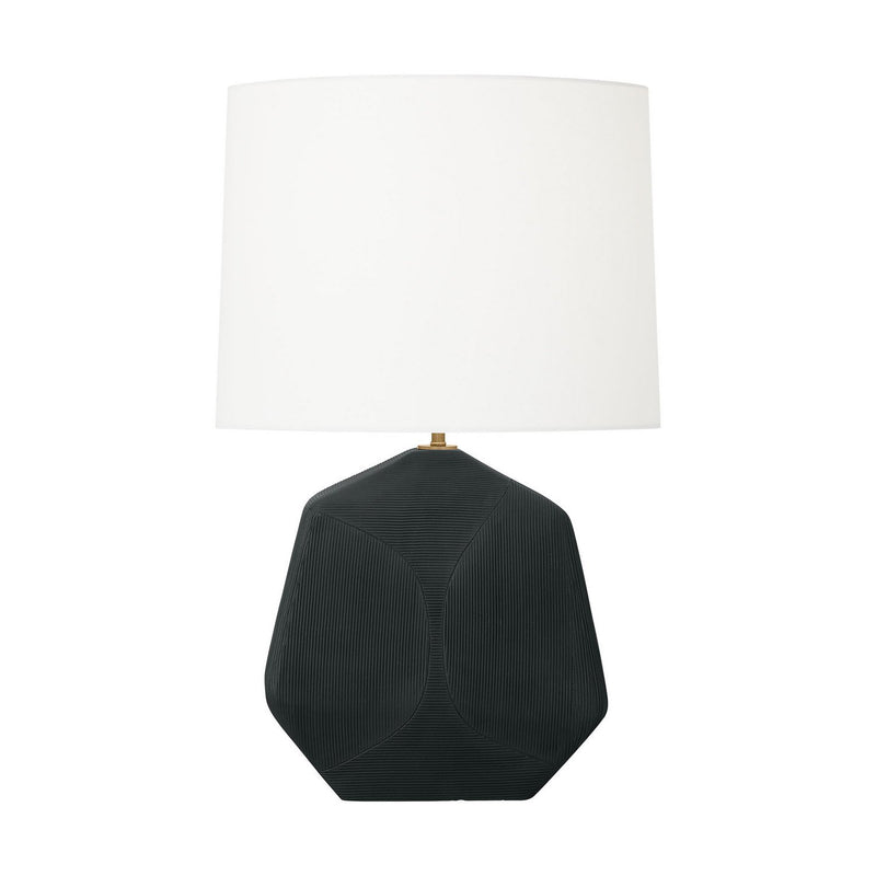 Tallulah Medium Table Lamp in Rough Black Ceramic
