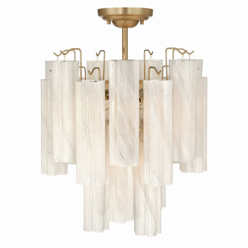 Sophia 5-Light Semi-Flush Mount in Brushed Brass