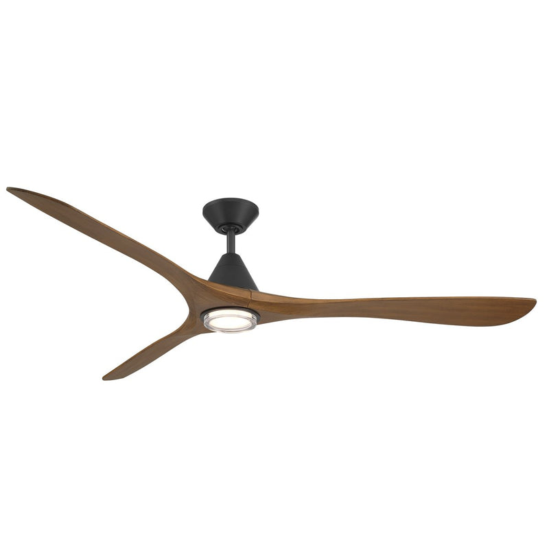 Carve 72" Outdoor Ceiling Fan in Matte Black / Distressed Koa