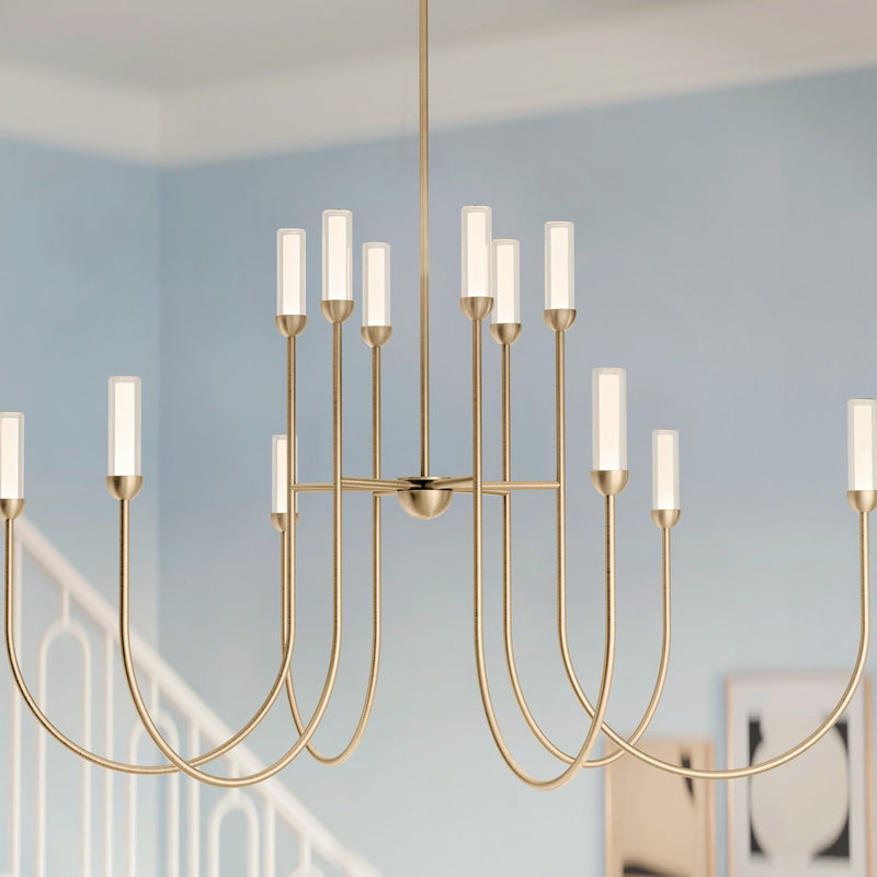 Moraine 12-Light 50" Chandelier in Champagne Bronze