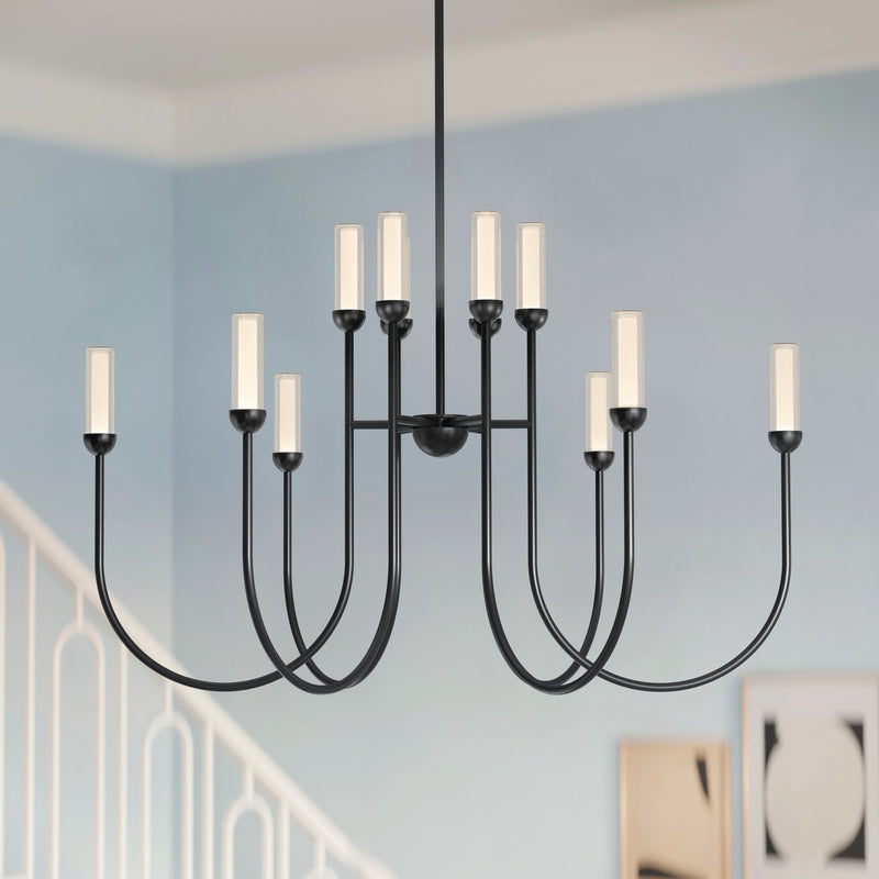 Moraine 12-Light 40" Chandelier in Black