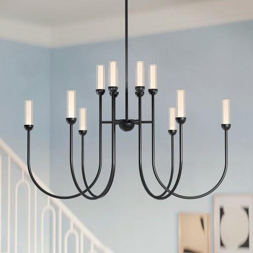 Moraine 12-Light 40" Chandelier in Black
